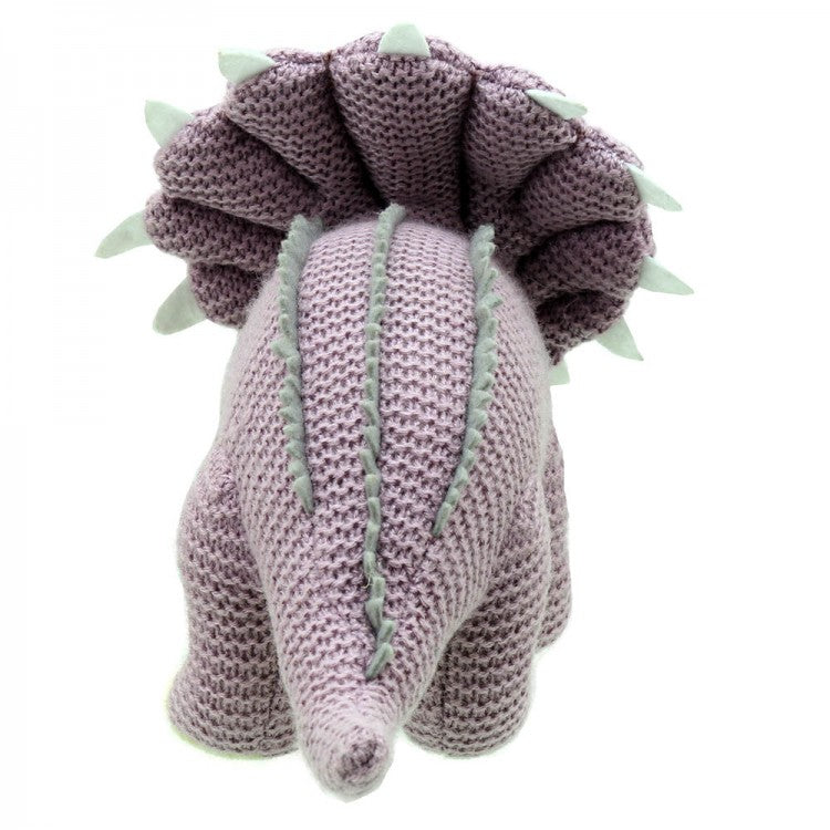 Knitted Triceratops soft toy - Lilac