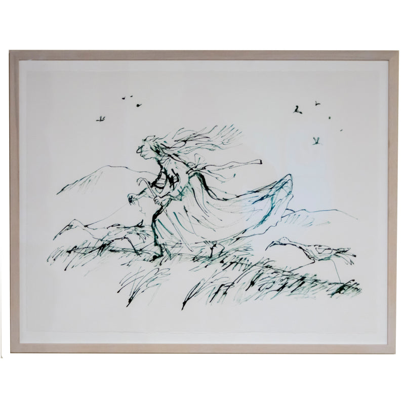 Quentin Blake: Drawn to Water print, Walking with Birds