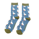 Mr Heron men’s white ducks socks - denim