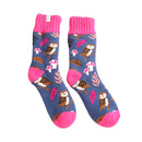 Miss Sparrow ladies winter woodland socks - navy