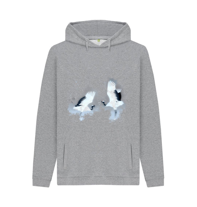 Light Heather Red Crested Crane's Hoodie