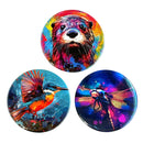 WWT wetland icons badges including otter kingfisher and dragonfly