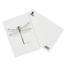 Dragonfly postcard A6, green ink with text