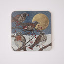 Feildfare Winter Visitors Coaster by Sue Welfare