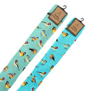 Bartleby’s Funky Welly Socks bright turquoise/ light green with a repeating garden bird print. 