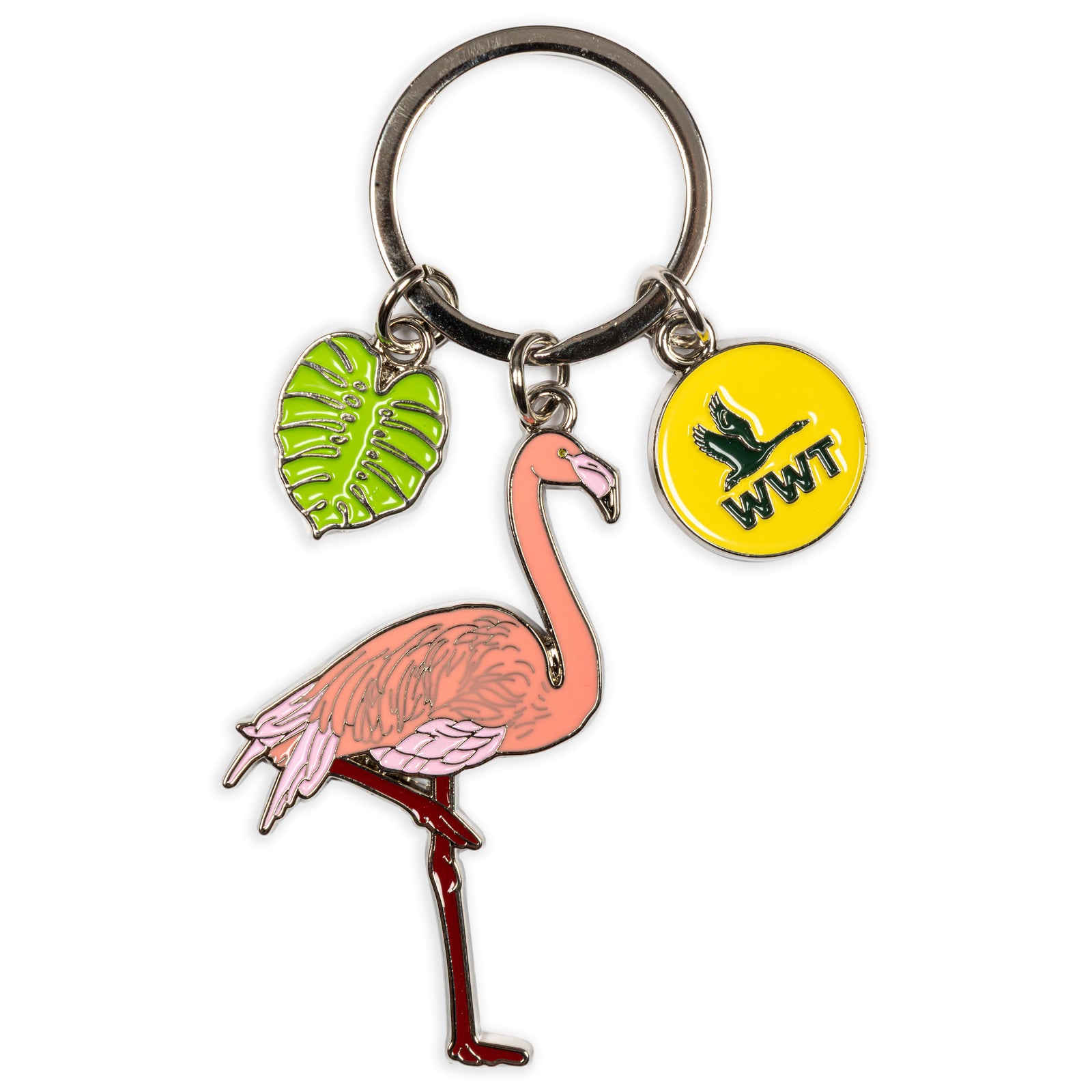 Metal Flamingo Keyring | WWT Official Wildlife Gift | Flamingo Gift