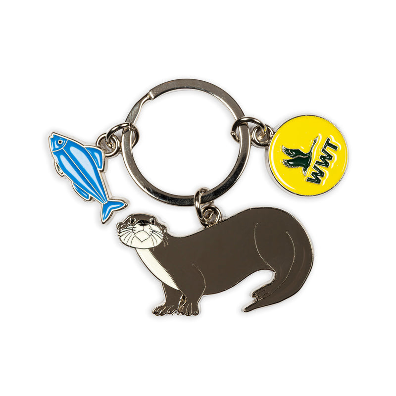 WWT metal river otter keyring