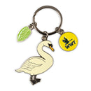 WWT metal mute swan keyring