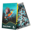 WWT wetland icons Jigsaw puzzle in a box with a colourful Kingfisher bird design 750 pieces 