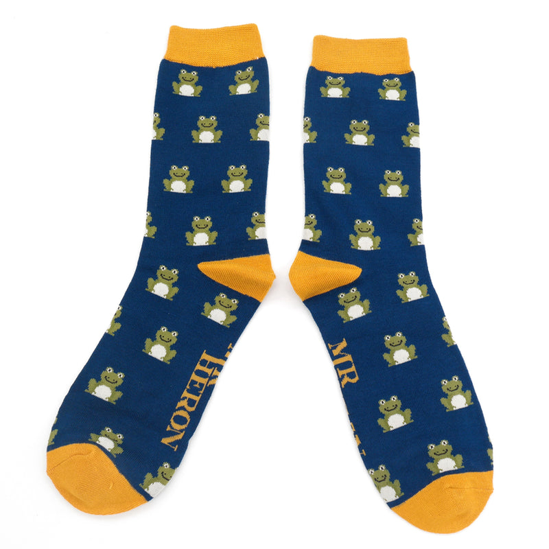 Men's navy frogs socks