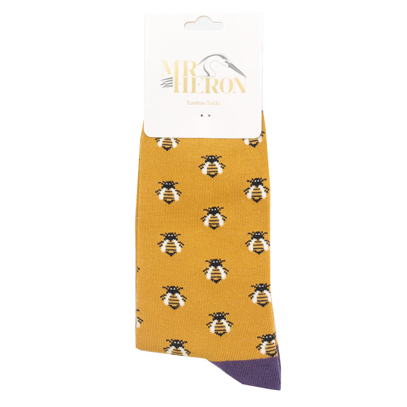 Men's yellow honey bee socks
