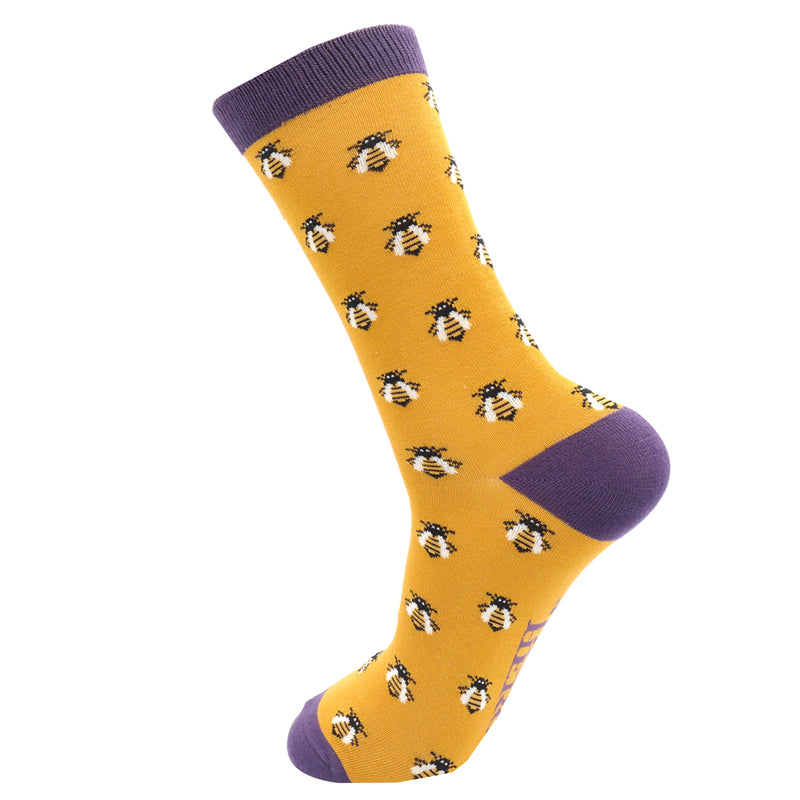 Men's yellow honey bee socks