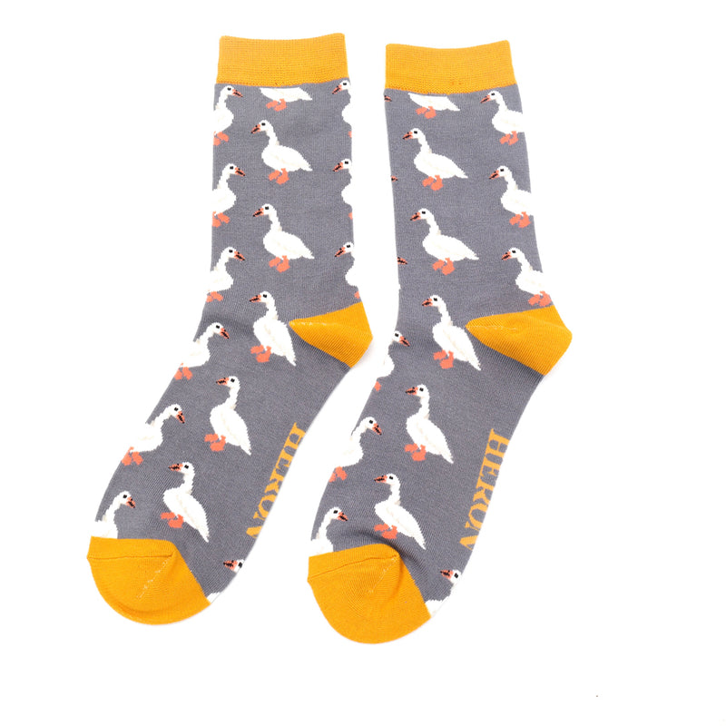 Men's white ducks socks - grey