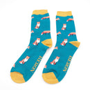 Mr Heron men’s foxes socks - teal