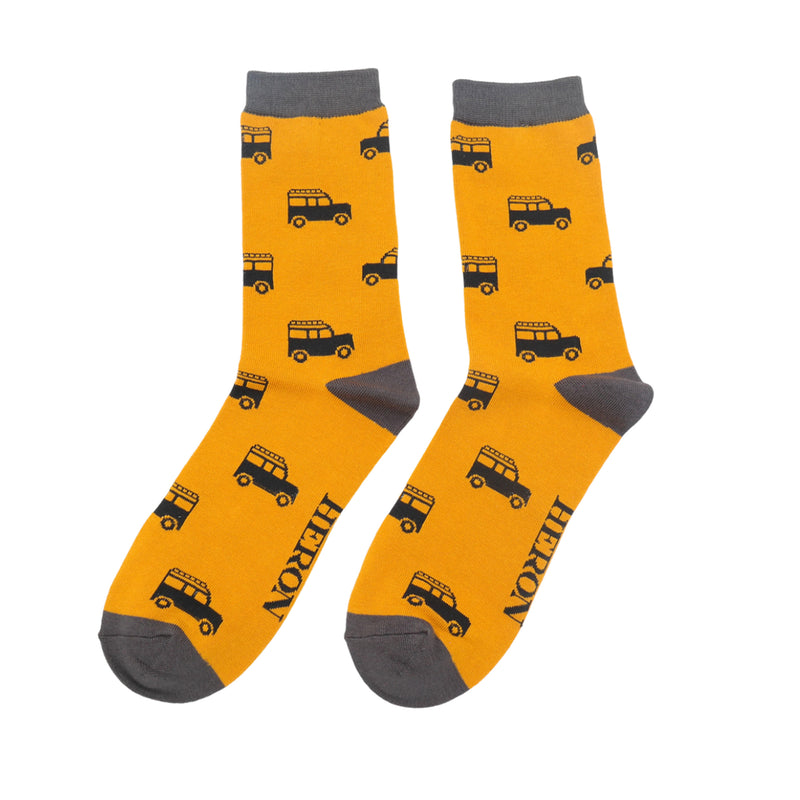 Mr Heron men's off roading socks - mustard