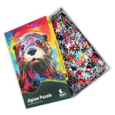 WWT wetland icons Jigsaw puzzle with a colourful otter illustration 