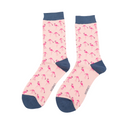 Miss Sparrow Women’s flamingo bamboo socks in pink, soft, eco-friendly, and breathable ladies socks"