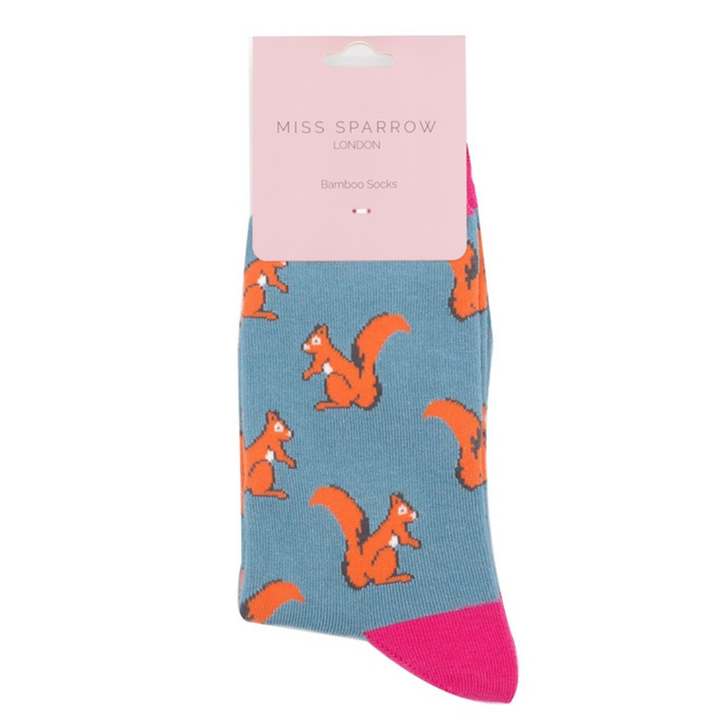 Ladies squirrel socks - denim