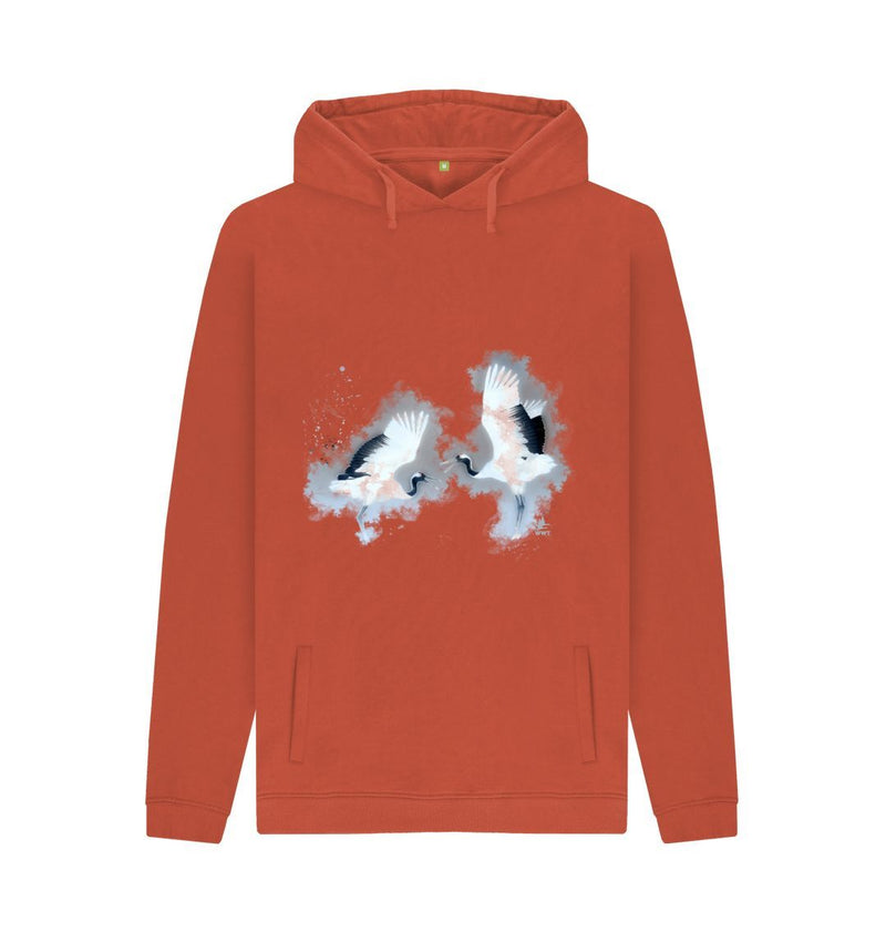 Rust Red Crested Crane's Hoodie