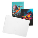 WWT Set of 3 notebooks including a  colourful otter, kingfisher and dragonfly design on the cover, featuring the WWT logo. Plain paper inside.