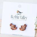 Robin Valley hand-painted wooden earrings - Axolotl