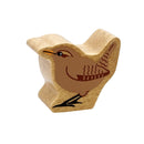 Wooden brown wren bird figurine