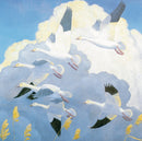 Snow geese greetings card