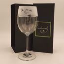 Wine glass, swan in reeds