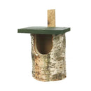 Birch log open nest box