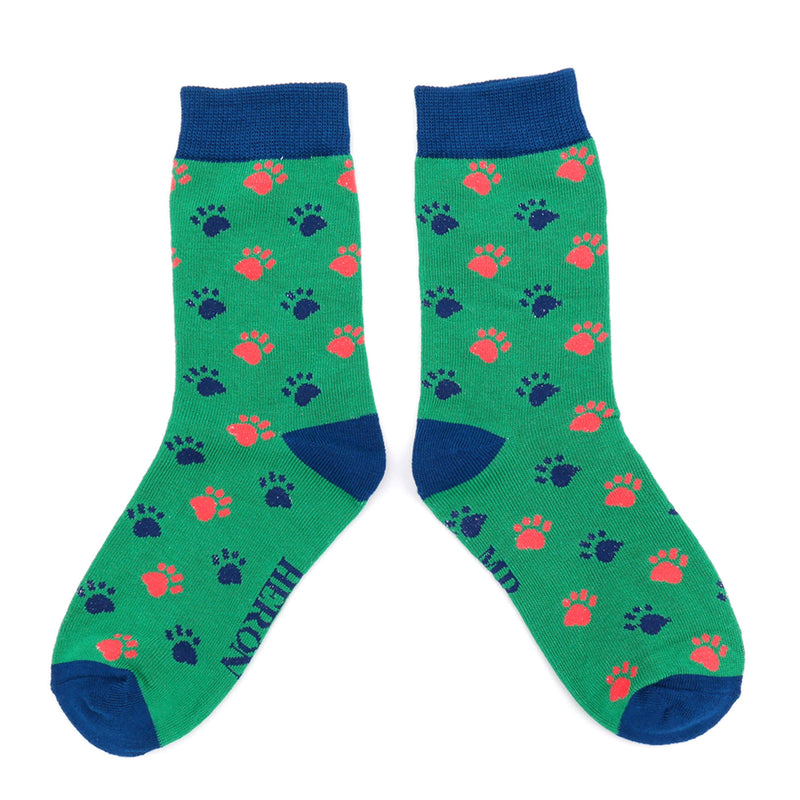 Children's paddy paw socks - green