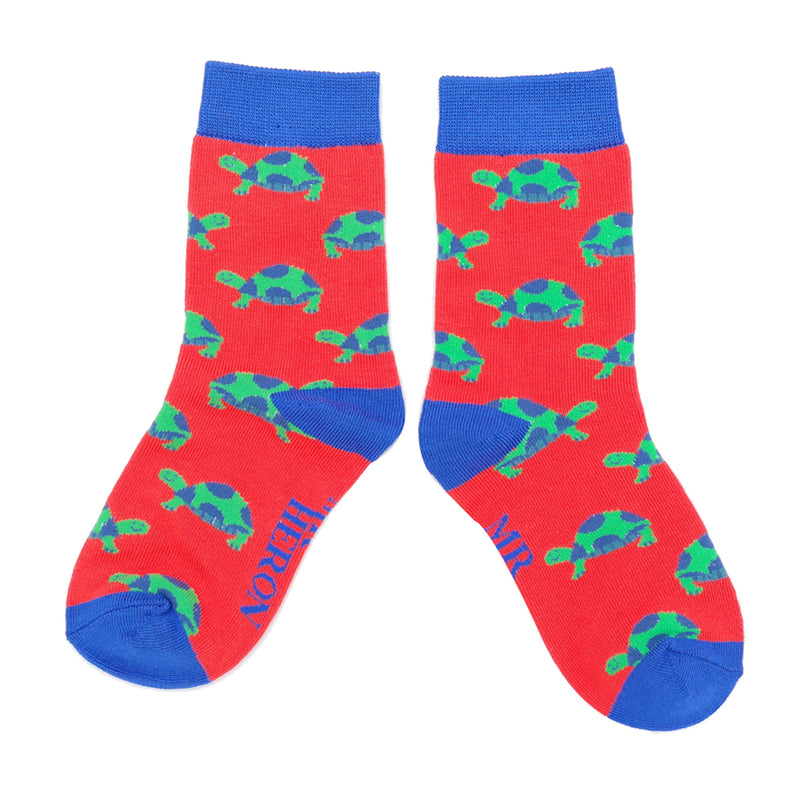Children's turtle socks - Red