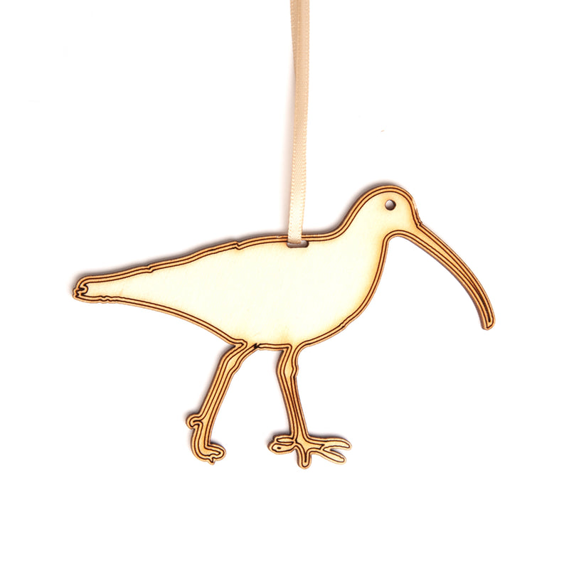 Curlew wooden tree decoration