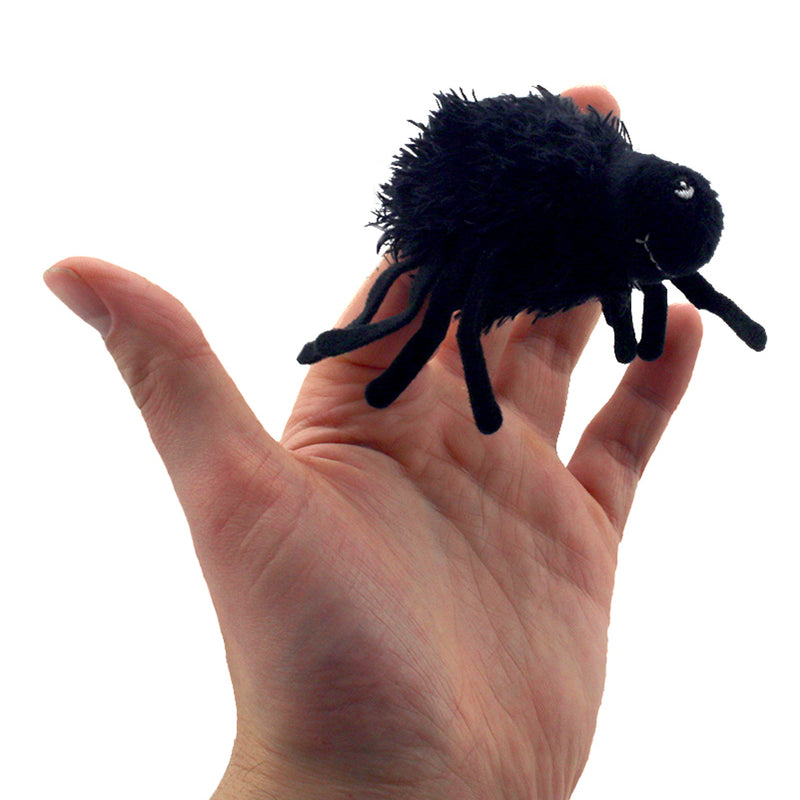 Furry spider finger puppet