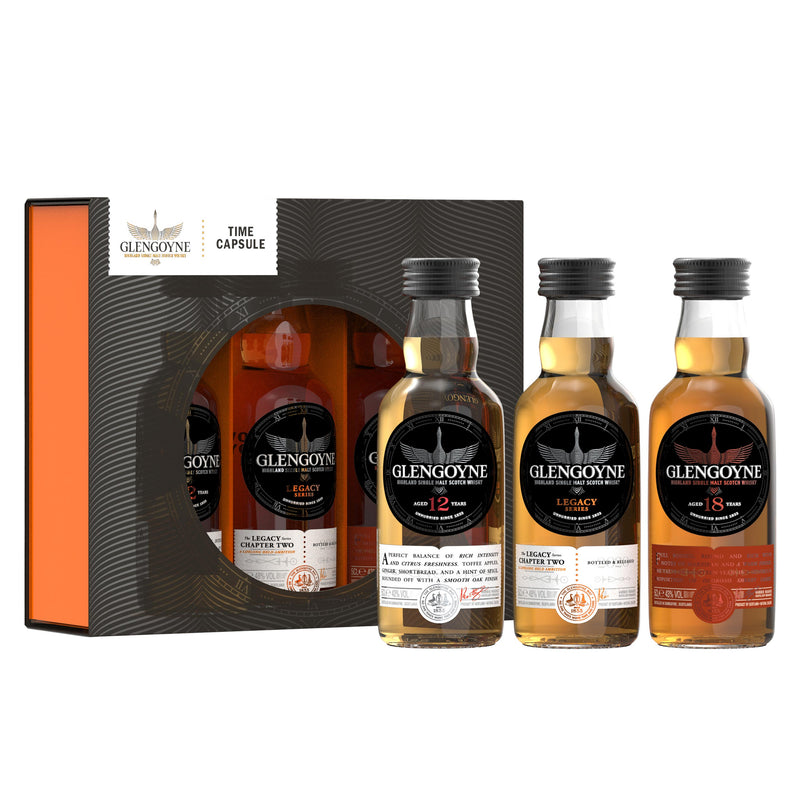 Glengoyne whisky time capsule gift pack 3 X 5cl