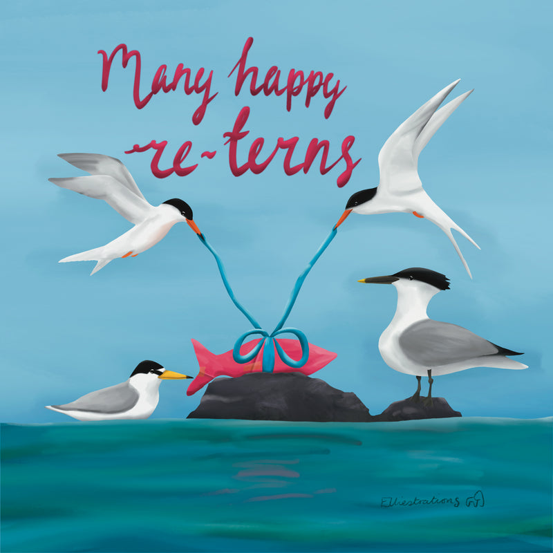 Many happy re-terns greeting card