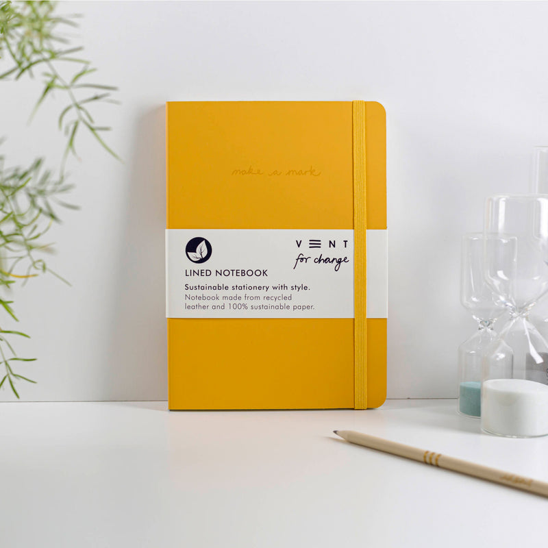 Yellow recycled notebook