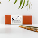 Recycled leather orange pen pouch