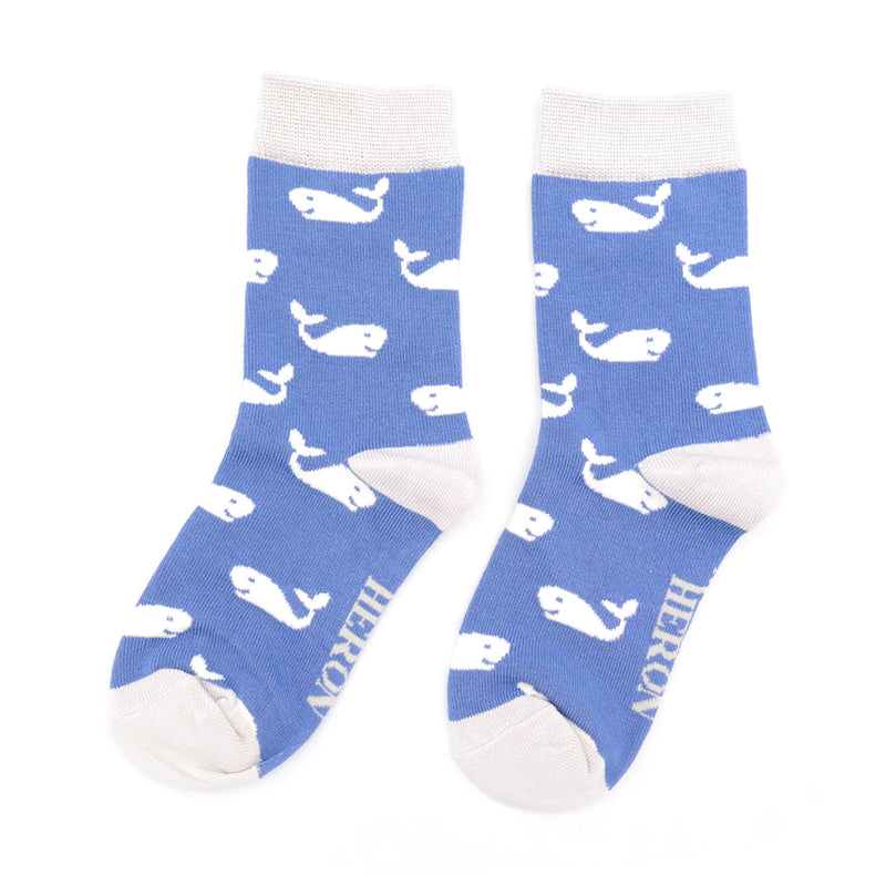 Children's whale socks - blue
