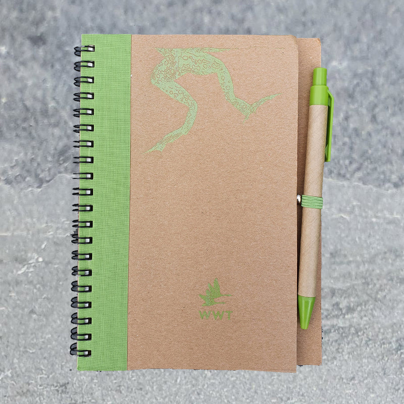 Frog recycled notebook (A5)  and pen